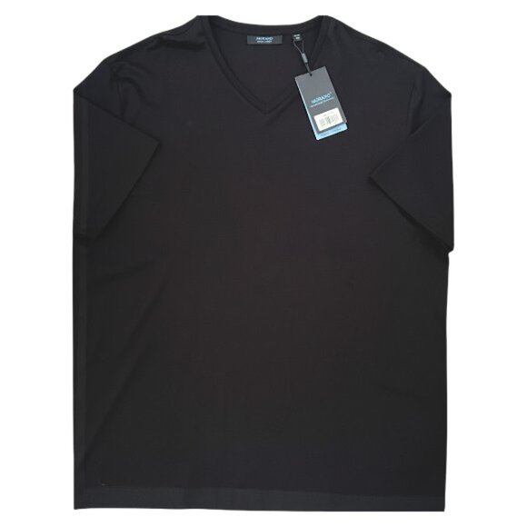 Murano Liquid Luxury Black V-Neck Tee Classic Fit Soft Stretch Shirt Men’s XL - Picture 4 of 9